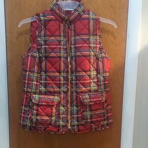 St. John's Bay Red Plaid Quilted Vest